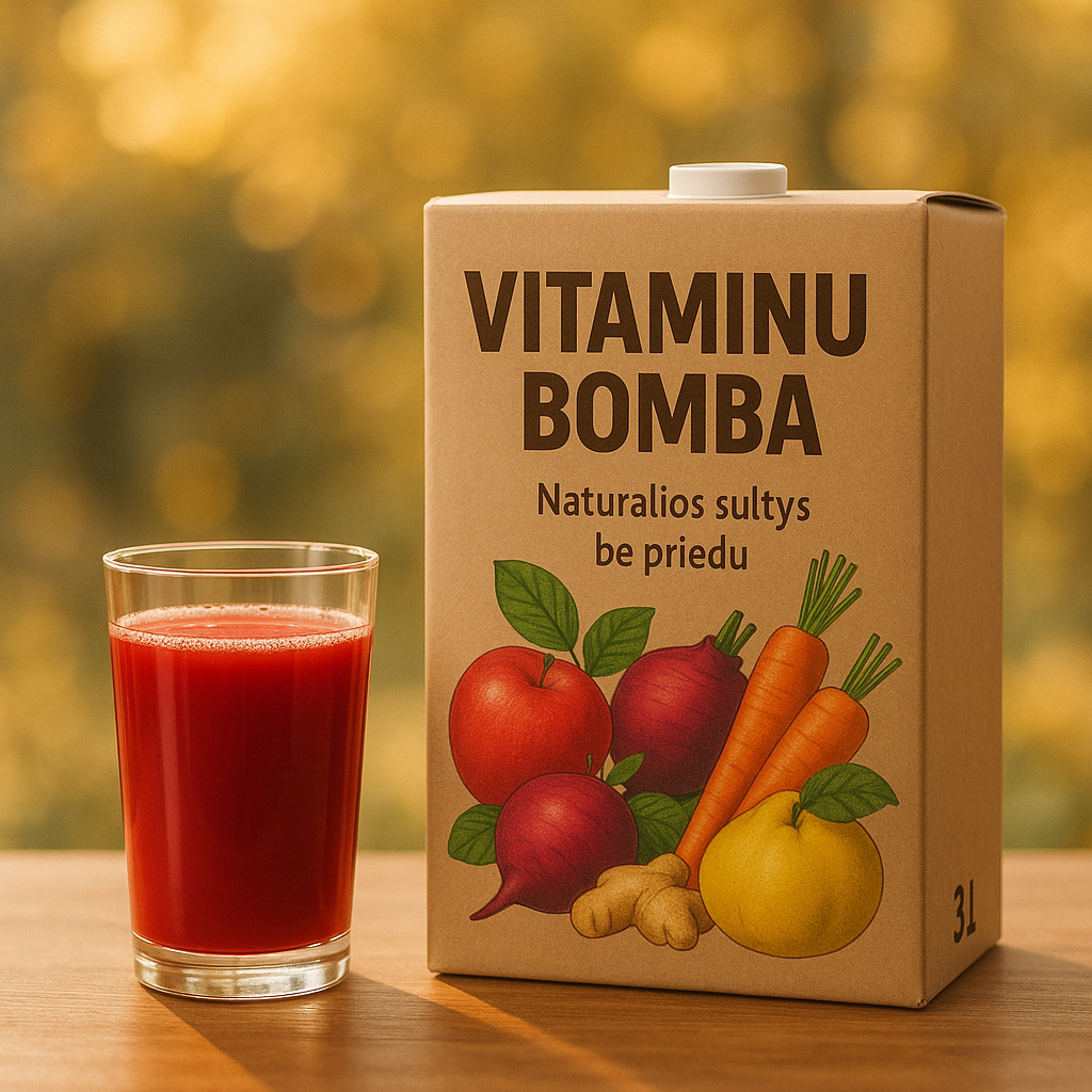 Natūralios sultys "Vitaminų bomba" 3l.