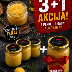 3 PERKI – 4 GAUNI NEMOKAMAI! Stintenių ikrai 4 × 300 g (1,2 kg)