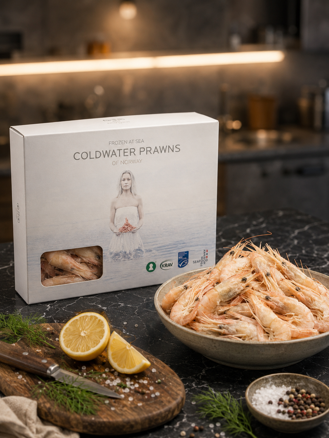 Virtos šiaurinės krevetės „Coldwater Prawns of Norway“ 2 kg